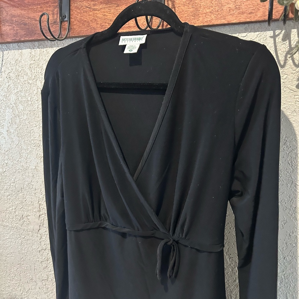 Motherhood Maternity Women's Black Wrap Top - Picture 2 of 7